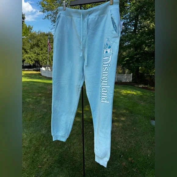 Walt Disney World Resort Castle Light Baby Blue Jogger Pant Sweatpants Pant - Picture 9 of 10